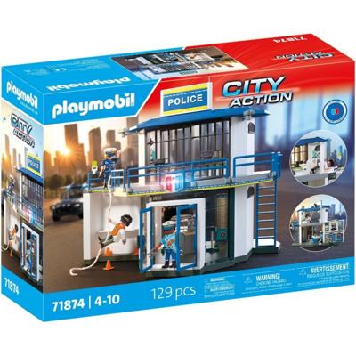 Playmobil 71874 Politiebureau met onderzoekskamer, politieagenten, City Action, 129 onderdelen, vanaf 4 jaar