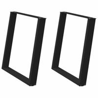 Eettafelpoten 2 st U-vormig 70x(72-73) cm staal zwart - thumbnail