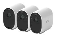 Arlo Essential draadloze WiFi-beveiligingscamera voor buiten, 1080p HD, 130˚ kleurennachtzicht, sirene, bewegingsdetectie, 2-weg audio, 6 mnd batterij, incl. proefp. Arlo Secure, 3 cam, wit - thumbnail