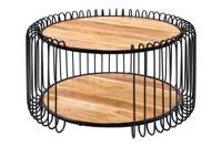 Industriële salontafel TRUE ELEMENTS 70 cm massief hout van natuurlijk acaciahout - 45736 - thumbnail