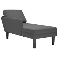 Chaise longue met kussen corduroy stof donkergrijs - thumbnail