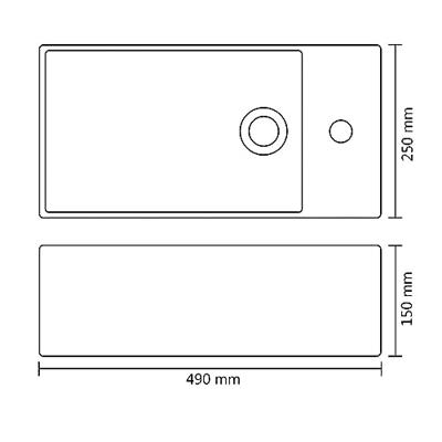 VidaXL Wastafel met overloop 49x25x15 cm keramiek goudkleurig VidaXL Wastafel met overloop 49x25x15 cm keramiek goudkleurig