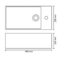 VidaXL Wastafel met overloop 49x25x15 cm keramiek goudkleurig - thumbnail