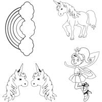 Creativ Company Https://www.cchobby.nl/vellen-krimpfolie-met-motieven-unicorn-vel-10-5x14-5-cm-dikte-0-3-mm-mat-transparant-4-vel-1-doos - thumbnail