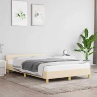 Bedframe met hoofdeinde stof crmekleurig 120x200 cm - thumbnail