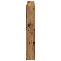 Hoofdbordkast met LED 140x17x102 cm oud hout - thumbnail