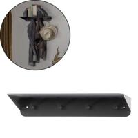 WOOOD kapstok kenan metaal zwart 60 cm | 4 stuks - thumbnail