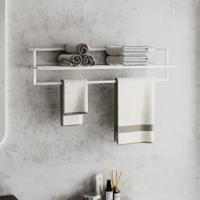 VidaXL Handdoekenrek 95x25x22 cm ijzer wit - thumbnail