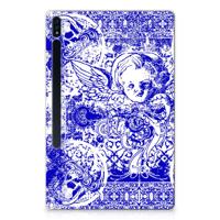 Tablet BackCover Samsung Galaxy Tab S7 Plus | S8 Plus Angel Skull Blauw - thumbnail