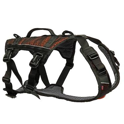 Non-stop dogwear® Hondentuig Rock Harness Long, zwart/oranje, Maat: M