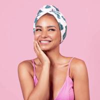 Coco & Eve Microfibre Towel Wrap - Leaf Print - thumbnail