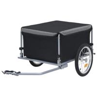 Fietstrailer 65 kg zwart en grijs - thumbnail