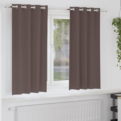 VidaXL Zwart-out gordijnen met ringen 2 pcs donkerbruin 175 x 140 cm