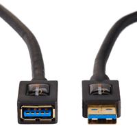 Amazon Basics USB-A 3.0 verlengkabel, 4,8 Gbps High-Speed, mannelijke naar vrouwelijke vergulde connectoren, 1 m, zwart, set van 2 - thumbnail
