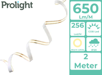 Prolight COB LED-Strip - Warm Wit - 2 Meter - 256 LED/m - thumbnail