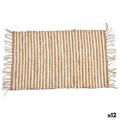 Tapijt Gift Decor Wit Natuurlijk Strepen 60 x 1 x 90 cm (12 Stuks)
