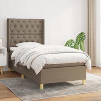 Boxspring met matras stof taupe 100x200 cm - thumbnail