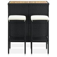 3-delige Barset poly rattan zwart - thumbnail