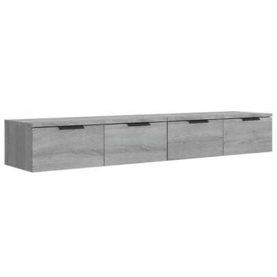 Wandkasten 2 st 68x30x20 cm bewerkt hout grijs sonoma eiken