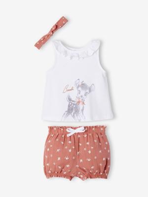 DISNEY® Bambi 3-delige set voor baby's T-shirt + broekje + hoofdband rozen