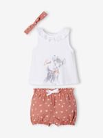 DISNEY® Bambi 3-delige set voor baby's T-shirt + broekje + hoofdband rozen - thumbnail