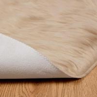 VidaXL Nep schapenvacht tapijt tafalla beige ø 120 cm polyester - thumbnail