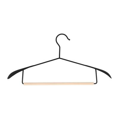 QUVIO Kledinghanger - set van 5 - Zwart en hout