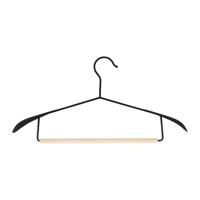 QUVIO Kledinghanger - set van 5 - Zwart en hout - thumbnail