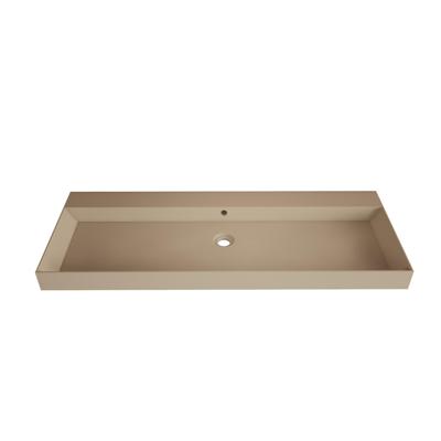 Wastafel Gliss Design Lako 120 cm 2 Kraangaten Mat Cappuccino