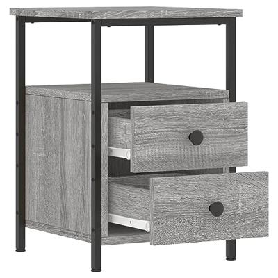 Nachtkastjes 2 st 34x35,5x50 cm bewerkt hout grijs sonoma eiken