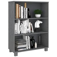 Boekenkast HAMAR 85x35x112 cm massief grenenhout donkergrijs - thumbnail