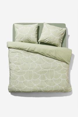 HEMA Dekbedovertrek Zacht Katoen 200x200/220 Zwammen (groen)