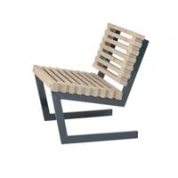 Moderne Tuinstoel Siesta - 80 CM - Drijfhout Grijs - thumbnail