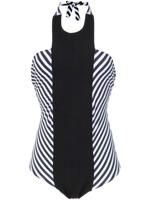 Amir Slama striped swimsuit - Black - thumbnail