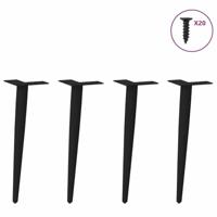 Salontafelpoten conische vorm 4 st 42-43 cm staal zwart - thumbnail