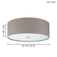 Eglo PlafondlampPasteri 47,5cm 47,5 taupe bruin - 94919 - thumbnail