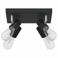 VidaXL Plafondspot met schijnwerpers zwart 26,5 x 26 x 11,5 cm metaal - thumbnail