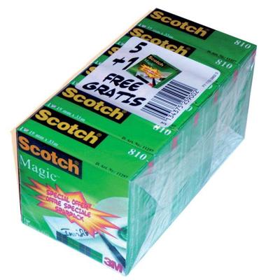 Scotch plakband Magic Tape ft 19 mm x 33 m, pak van 6 rollen Scotch plakband Magic Tape ft 19 mm x 33 m, pak van 6 rollen