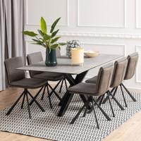 Bendt Eettafel 'Line' Keramiek, 200 x 100cm, kleur Grijs - thumbnail