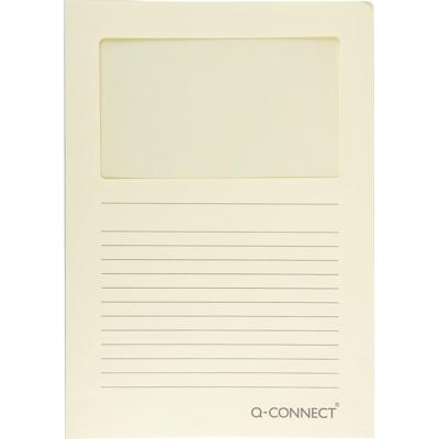 Q-CONNECT L-map met venster, 120 g/m², A4, pak van 100 stuks, lichtgeel