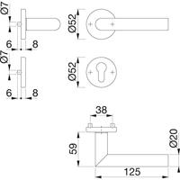 Rosettengrt.Ams.E1400Z/42KV/42KVS VA F9714M Gehrung PZ DIN L/R HOPPE - thumbnail