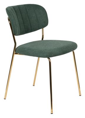 ZILT Eetkamerstoel 'Kolten' kleur Goud/Donkergroen ZILT Eetkamerstoel 'Kolten' kleur Goud/Donkergroen