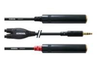 Cordial CFY 0,3 WGG Audio Y-adapter [1x Jackplug male 3,5 mm - 2x Jackplug female 6,3 mm] 30.00 cm Zwart - thumbnail