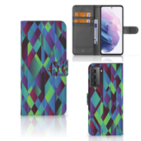 Samsung Galaxy S21 Plus | Book Case | Abstract Green Blue - thumbnail