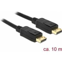 Delock 84862 DisplayPort-kabel DisplayPort Aansluitkabel DisplayPort-stekker 10 m Zwart Afgeschermd (drievoudig), Vergulde steekcontacten, 4K UHD - thumbnail