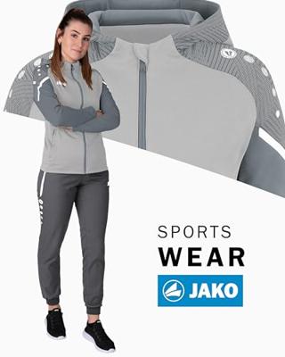 JAKO 6822D Jas Met Kap Performance Dames - Zachtgrijs/Steengrijs - 40