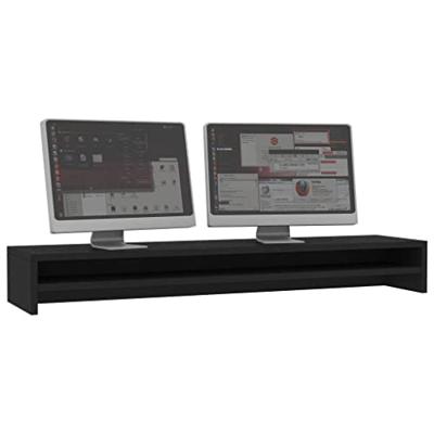 Monitorstandaard 100x24x13 cm spaanplaat zwart