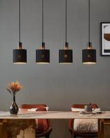 EGLO Zaragoza Hanglamp - E27 - 92,5 cm - Zwart|Goud - thumbnail