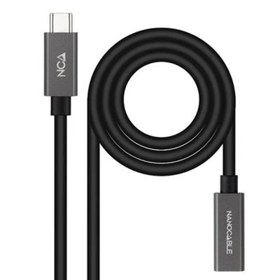 NANOCABLE 10.01.4400 - USB 3.2 Gen2x2 20 Gbit/s 3A-kabel, 4K/60 Hz, USB-C-stekker naar USB-C-aansluiting, zwart, 0,5 m
