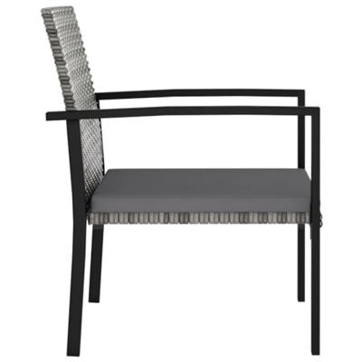 Tuinstoelen 4 st poly rattan grijs - thumbnail